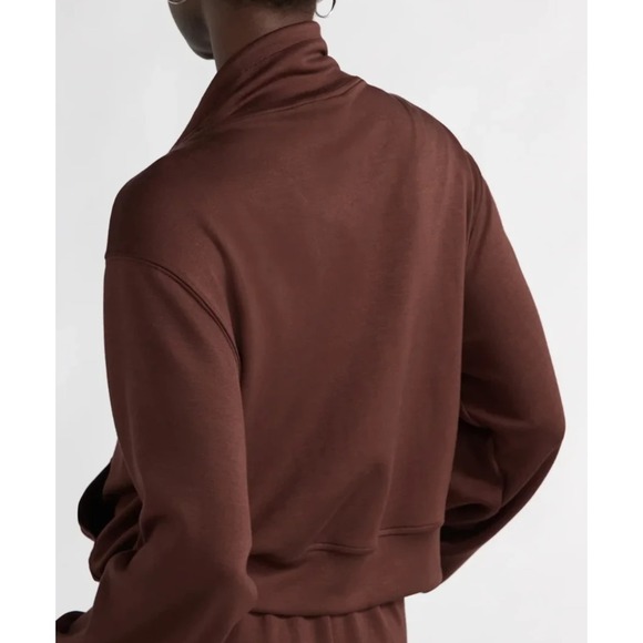 Scoop Womens ScubaKnit Funnel Neck Sweatshirt Size S Chicory Coffee Zip Pullover - Picture 5 of 7